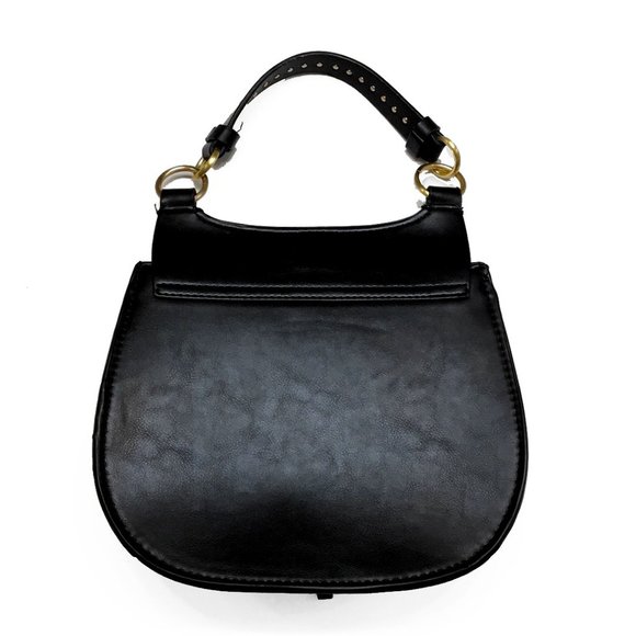 Zara Gold Studded Saddle Equestrian Crossbody Mini Handbag - Picture 5 of 11